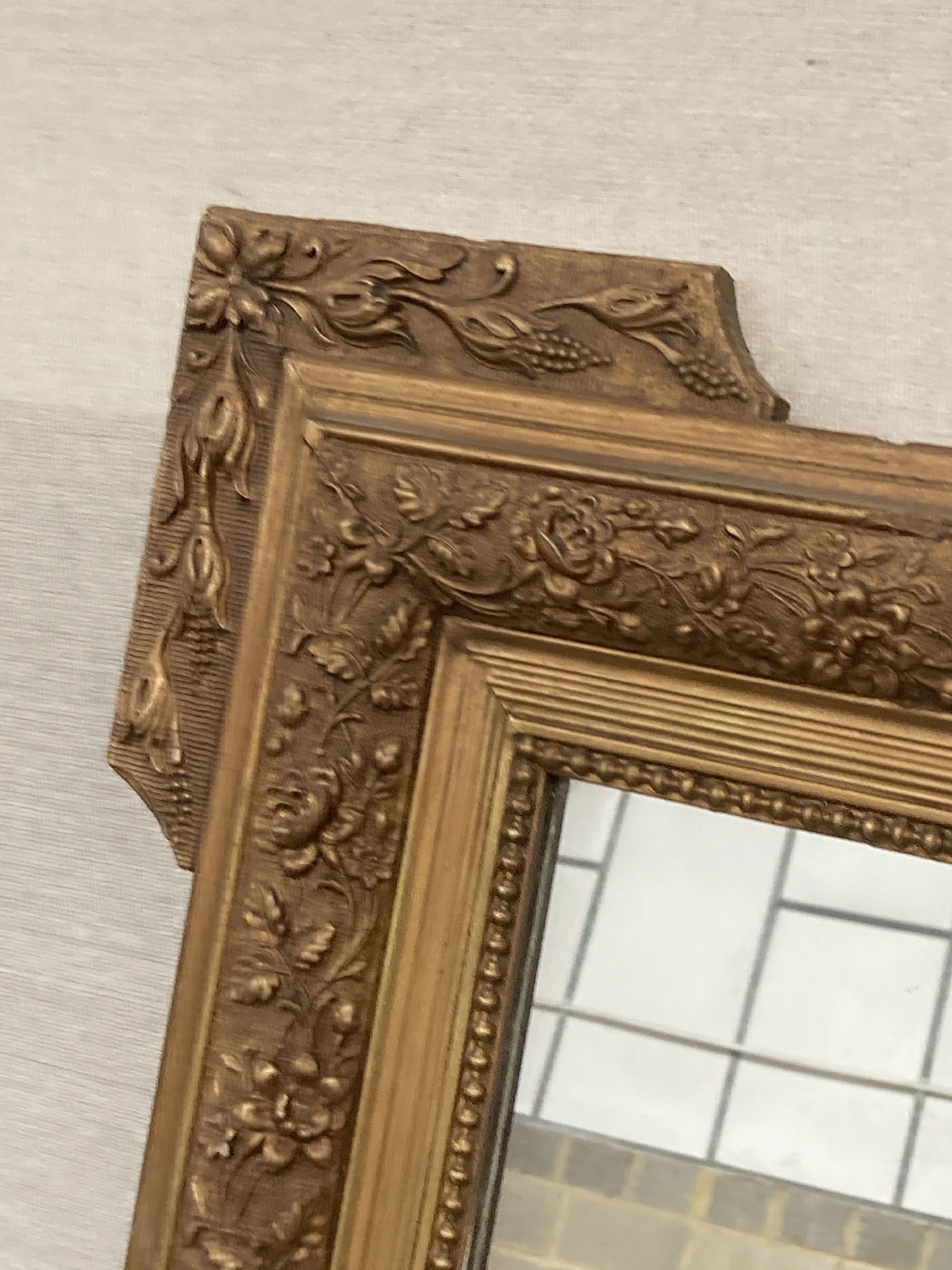 A French gilt wall mirror, width 82cm, height 120cm